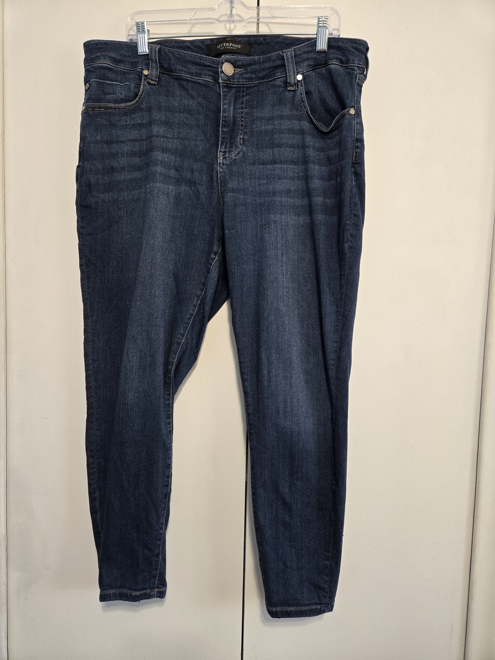 Liverpool Los Angeles 18W Pull On Skinny Jeans Dark Wash Stretch Plus